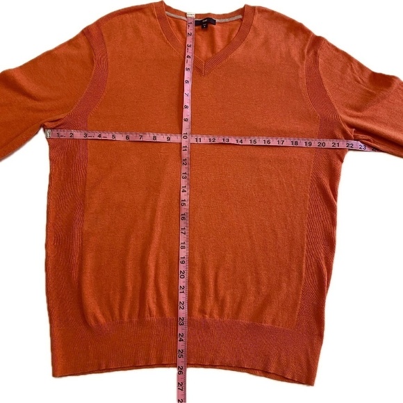 Gap Men’s V-Neck Sweater, Orange Heather, Medium, Long Sleeves - Picture 8 of 13